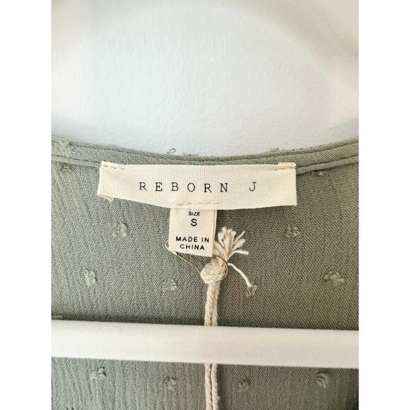 Reborn J Green Swiss Dot Midi Dress Size S - Picture 10 of 10